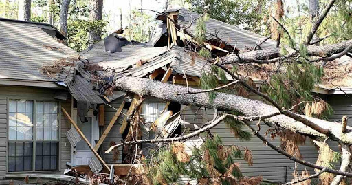 A Roof Damaged in a Natural Disaster