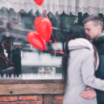 A couple at a store on a Valentine's Date