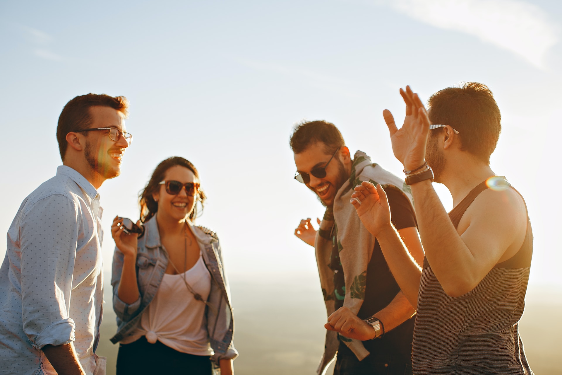 A group of people happy