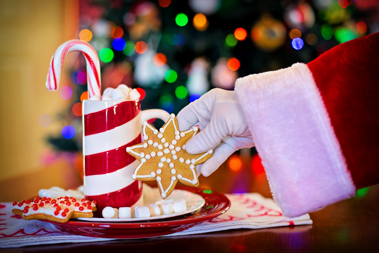 Santa's hand starting the 12 days of Christmas