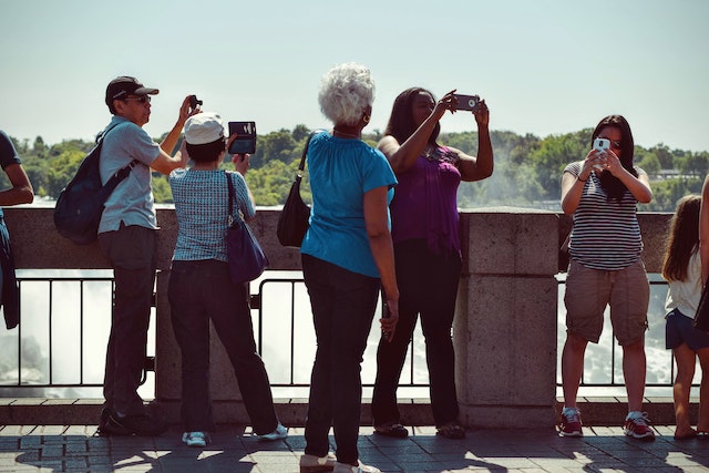 Tourists taking pictures