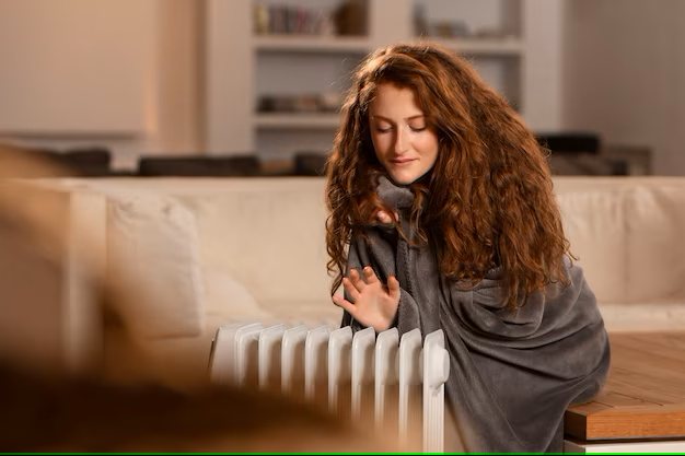 Woman trying to ensure her heating system is working properly