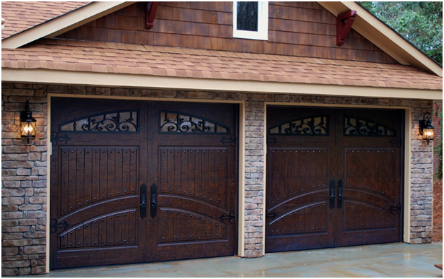 Beautiful Garage Doors Dark Cherry Wood