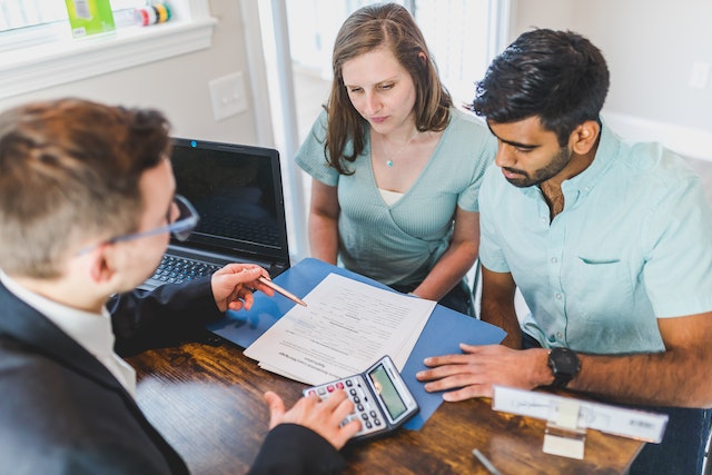 A cute couple buying a home for the first time