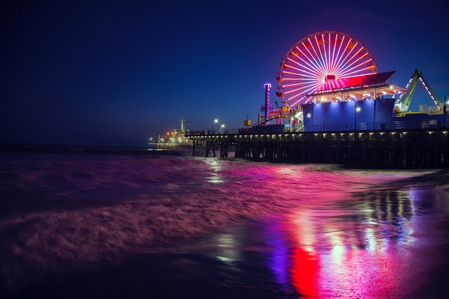 Santa Monica Pier at night